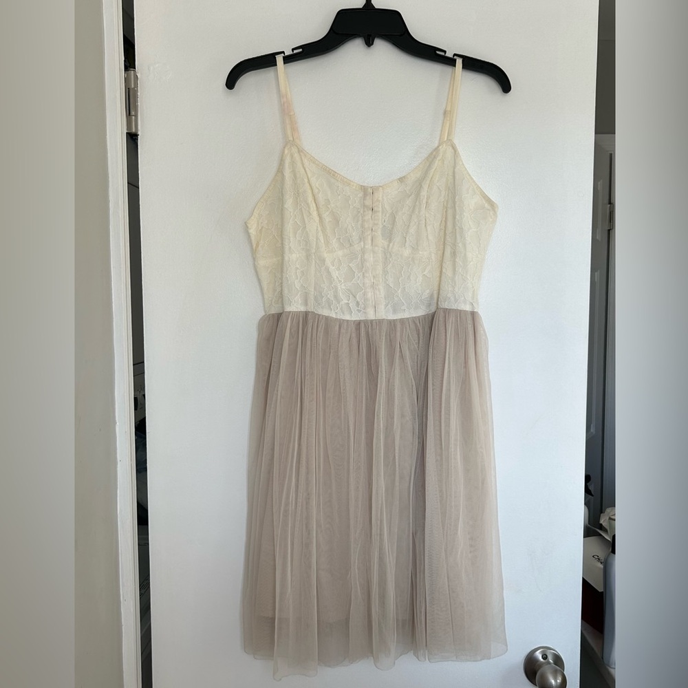 American Eagle Outfitters lace and tulle mini dress.